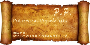 Petrovics Pompónia névjegykártya